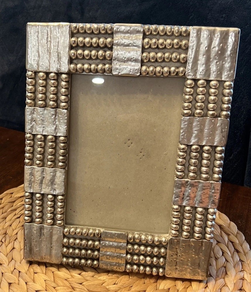 Silver Metal Rectangle Frame The Weston Gallery Fits 5 x 7 Brutalist. Heavy