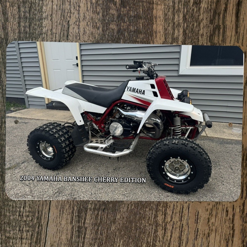 2004 Yamaha Banshee Cherry Edition ATV 4 Wheeler Quad 8×12 Metal Wall Sign