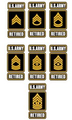 U.S Army Enlisted Ranks Vinyl Decal Sticker SGT/SSG/SFC/MSG/1SG/SGM/CSM
