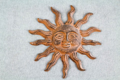 Cast Iron Sun Face 7-3/8″ Hanging Wall Art