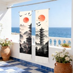 2 Pack Long Vertical Wall Tapestry, Boho Nature Landscape & Floral Aesthetic …