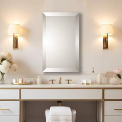 Dimondi Modern Styled 16 In. W X 26 In. H Broad Beveled Rectangle Mirror Recesse