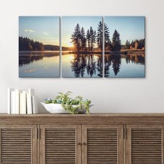 Wall26 Canvas Wall Art | Sunrise Serenity at Pine Lake | Canvas Print Home Decor