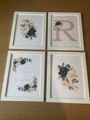 Wall Decor Floral Grouping. Will customize with the letter of your choice.