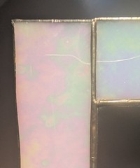 Hanging Stained Glass Rectangular Mirror w/ Angel – 7″x4.5″