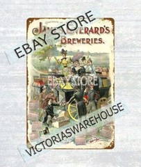 1895 James Everards Breweries New York metal tin sign garden reproductions