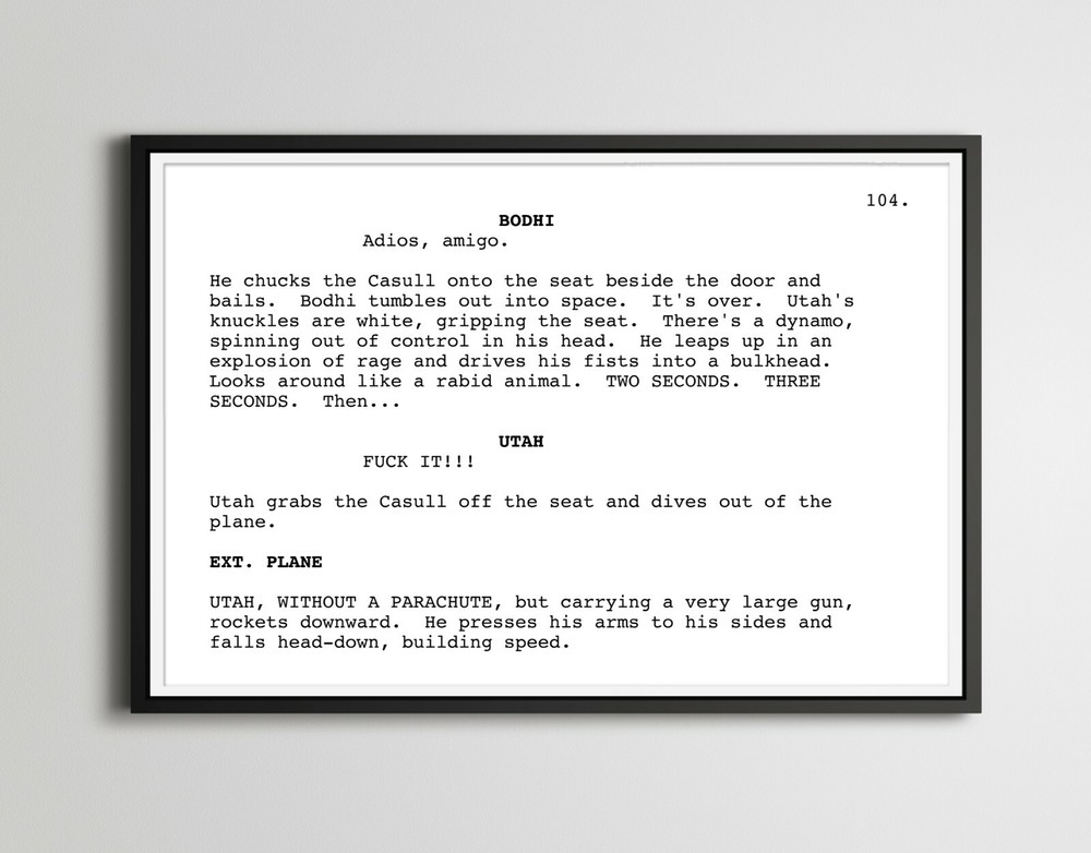 POINT BREAK Screenplay POSTER! (up to 24″ x 36″) – Film – Script – Writing – Art