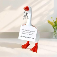 WUXULIFE Desk Goose 7 inch Cute Mini Desktop Goose Statue with Three Positive…