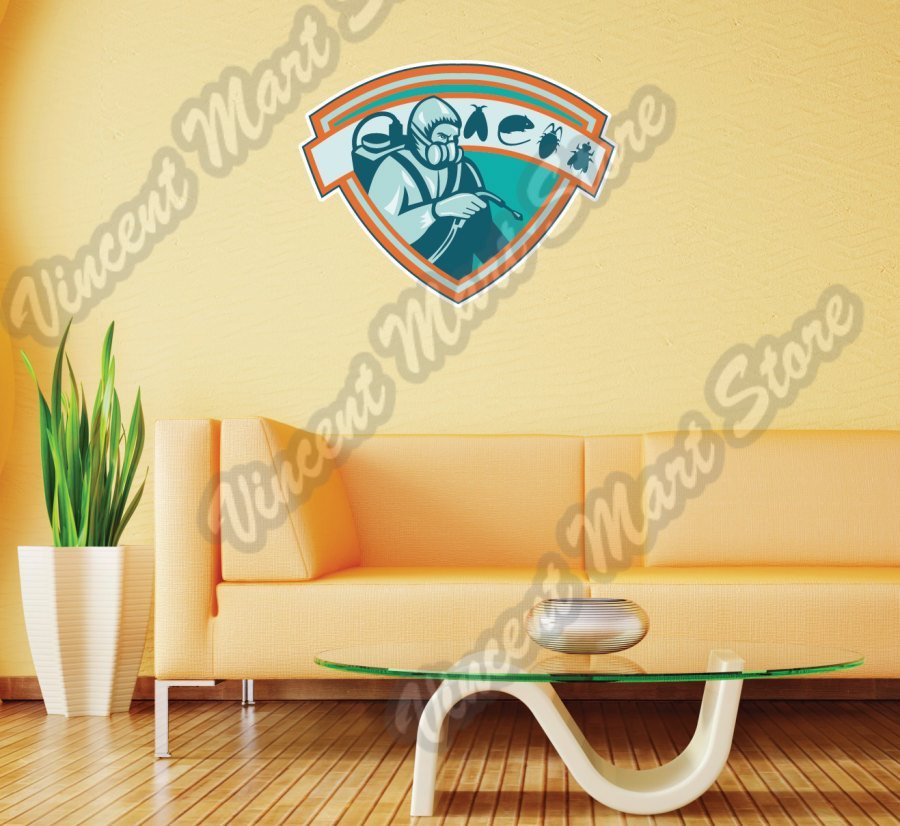 Pest Control Exterminator Bug Cockroach Wall Sticker Room Interior Decor 25″X20″
