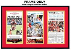 11×22 Newspaper Frame With Red and Yellow Double Mat