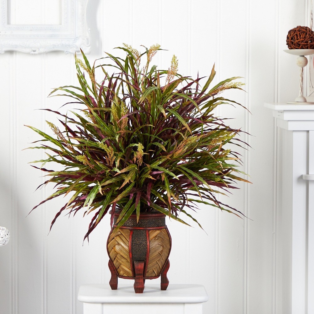 30″ Autumn Grass Artificial Arrangement in Planter Home Decor. Retail $129