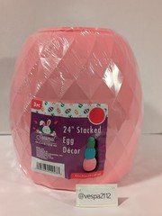 Easter Blow Mold Stacking Egg 3pc Glitter Golden Set Bunny Top Eggs Spring Decor