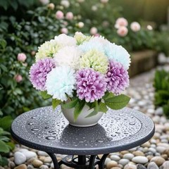 1/4pcs Artificial Chrysanthemums Ball Fake Flowers Plant Home Garden Decor