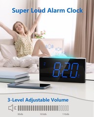 Digital Alarm Clock for Bedroom – 7 Color Night Light, USB and Type-C Charger,7.