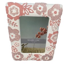 Shabby Chic Holds 4” X 6” Photo Picture Frame White Multi Color Floral