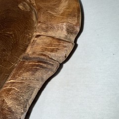 Live Edge Burl Wood Bowl Natural Root Centerpiece Hand Carved Organic Teak 16”