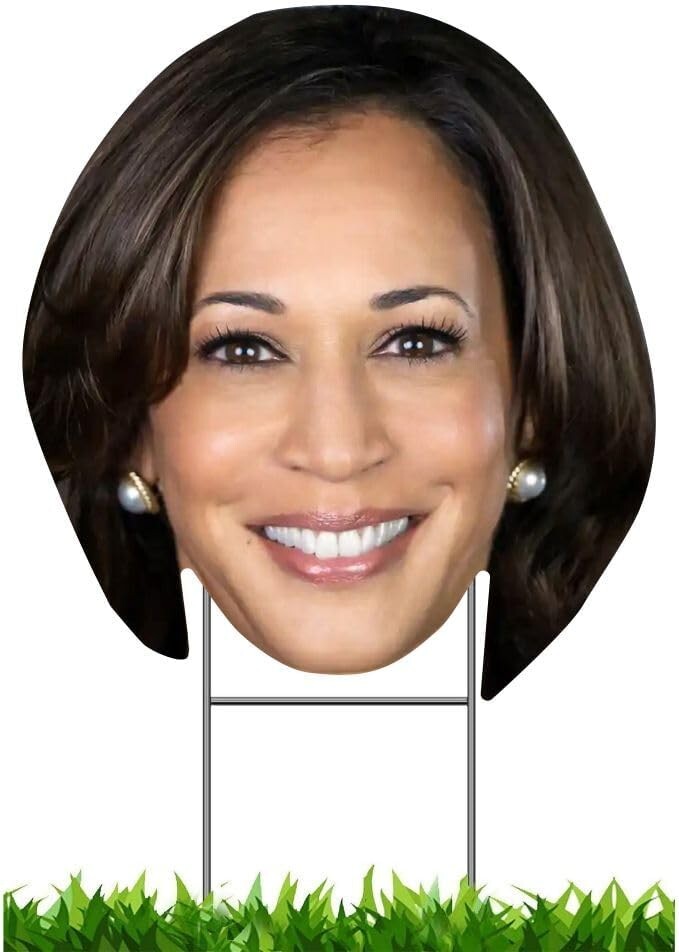 Kamala Harris Head 2024 For President Yard Lawn Sign SMALL size 12» x 11» USA