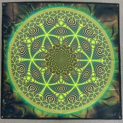 Psy Madala UV tapestry, Blacklight Reactive, Psychedelic Tapestry Trippy DMT Art