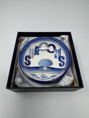 Jonathan Adler Druggist Shroom Porcelain Coaster Blue, White, Gold Rare Limited