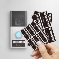 Compact No Soliciting Sign for Front Door – 10 Vinyl Stickers, Weatherproof