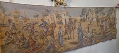 Woven Belgian Wall Tapestry Arabian Market Street Scene 57″x20″ Vintage