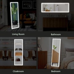 Full Length Mirror with LED Lights with Dimming & 3 Color Lighting for Bedroom
