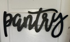 Black Wood Pantry Decorative Sign Matte Finish Door or Wall Mounted
