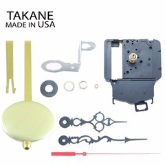 USA Takane Pendulum Clock Movement Kit with Hands, Rod & Bob, Multiple Sizes