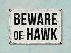 315VS Beware Of Hawk 8 «x 12» Vintage Aluminum Retro Metal Sign