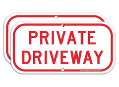 (2 Pack) Private Driveway Sign, .40 Rust Free Aluminum 12 X 6 Inches, UV Prot…