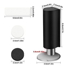 4 Pcs Magnetic Door Stopper Black Stainless Steel No Drilling Door Catch Holder