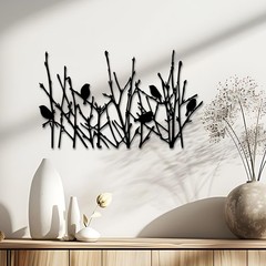 cape leadwort Metal Birds on Branches Wall Art Decor Sculptures, Metal Tree w…