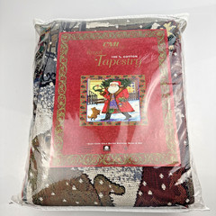 NEW – CHATHAM Santa Christmas Tapestry Throw Blanket 56X62” Vintage 90s CMI RARE