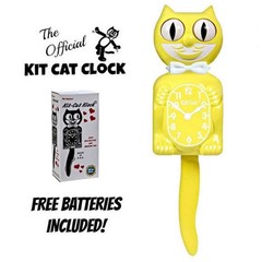 SPRING DAFFODIL KIT CAT CLOCK 15.5″ Yellow Kit-Cat Klock Free Battery USA MADE