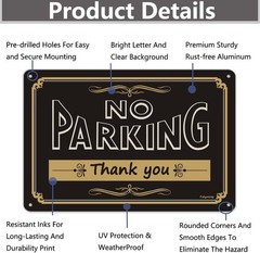 2 Pack No Parking Thank You Signs 12 X 8 Inches Metal Do Not Park Signs Reflecti