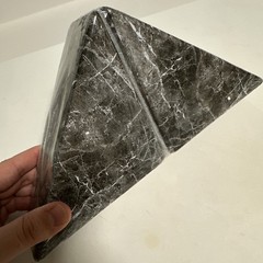 Marble Geometric Bookends Pair, Black Polished Finish, Modern Decorative