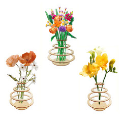 7 in Wooden Acrylic Puzzle Flower Vase Home Decoration for Bouquet Building Set