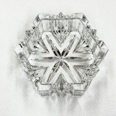 Crystal Snowflake Trinket Box Mikasa Starburst Lidded Jewelry Dish Germany 4in