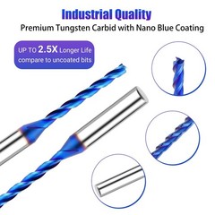 1/8 inch Extra Long CNC Router Bits 1/4 inch Shank 1/8» Cutting Dia Spiral U…
