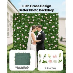Uimoso Artificial Floral Wall Backdrop, 2PCS 2 x 8 ft Each Decorative Panel