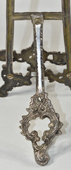 Ornate Victorian Tabletop Easel Lacquered Aged Silver Nickel Color 14″ India