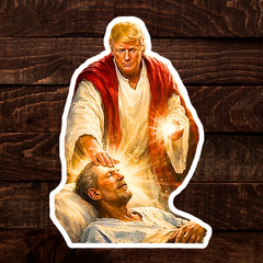 Trump Jesus Sticker Funny AI MEME Waterproof Vinyl Laminated NEW 10/25/50/100