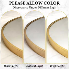 20 In. W X 36 In. H Asymmetrical Gold Aluminum Alloy Framed Wall Mirror Irregula