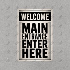 Vintage Style Metal Sign Welcome Main Entrance Retro Business Entry #568013