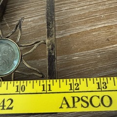 Vintage Celestial Glass Wall Mirror Sun Iron Metal Accent Whimsical Boho 90s