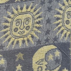 Rare Vintage Celestial Woven Tapestry Throw Blanket Fringe 62x42in Sun Moon Star