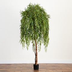7’ Willow Artificial Tree (Real Touch) w/ Natural Trunk Home Decor. Retail $422