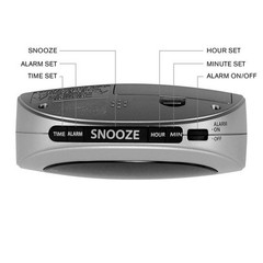 Digital Sharp Alarm Clock, Cosmic Silver, Easy to Set Controls, Red LED Display
