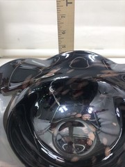 Black Glass With Gold Swirled Decorative Bowl 9 1/2 X 4 1/2-R