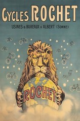 16342.Wall Decor Poster.Interior Art.Cycles Rochet French Bicycle Ad Lion Globe